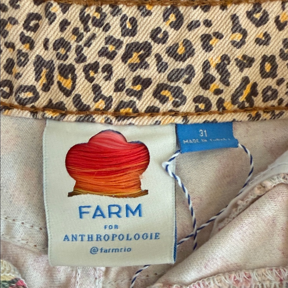 Anthropologie Floral Patchwork Yellow Pink Blue Jean Shorts - Picture 2 of 3